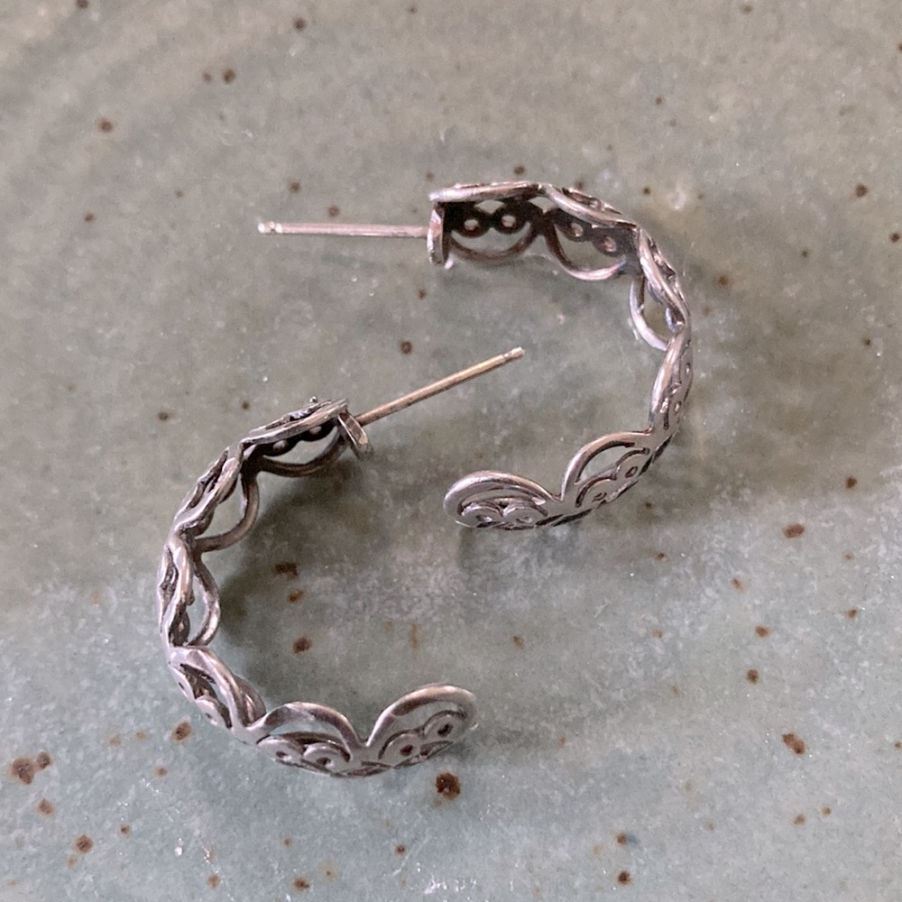 Sterling Silver Artisan Hoops - image 4